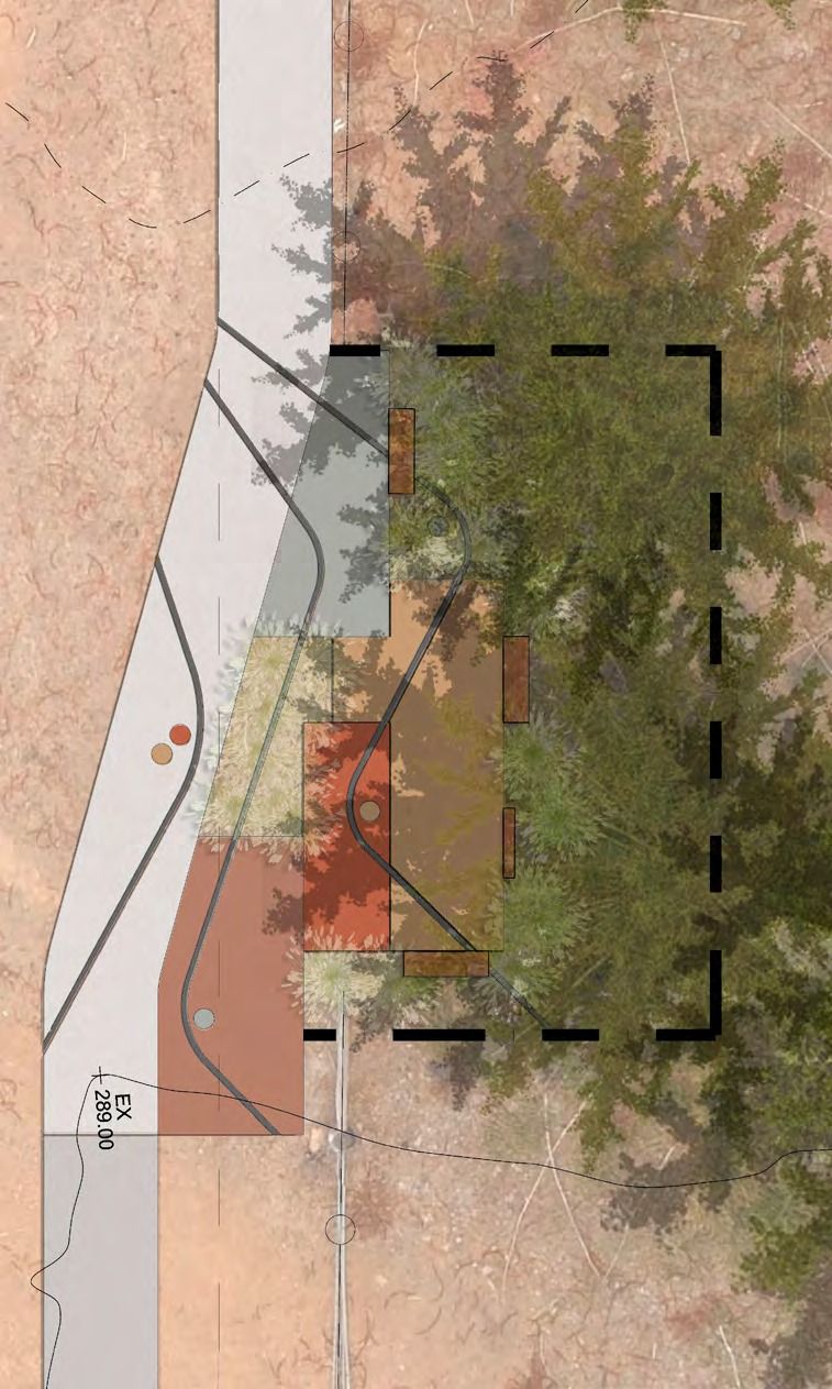 Plan of the Pines Rest stop and pathway