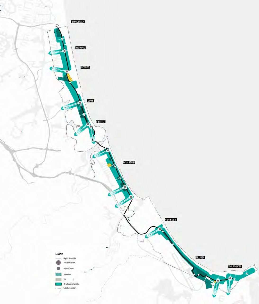 Urban regeneration map of the Stage 3 corridor